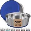 image:imageGORILLA GRIP Dog Bowls Food Grade Stainless Steel Set of 2 2 Cup BlackRoyal Blue