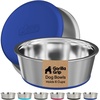 image:imageGORILLA GRIP Dog Bowls Food Grade Stainless Steel Set of 2 2 Cup BlackRoyal Blue