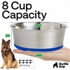 image:imageGORILLA GRIP Dog Bowls Food Grade Stainless Steel Set of 2 2 Cup BlackRoyal Blue