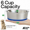 image:imageGORILLA GRIP Dog Bowls Food Grade Stainless Steel Set of 2 2 Cup BlackRoyal Blue