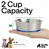 image:imageGORILLA GRIP Dog Bowls Food Grade Stainless Steel Set of 2 2 Cup BlackRoyal Blue