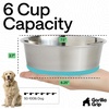 image:imageGORILLA GRIP Dog Bowls Food Grade Stainless Steel Set of 2 2 Cup BlackTurquoise