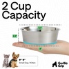 image:imageGORILLA GRIP Dog Bowls Food Grade Stainless Steel Set of 2 2 Cup BlackTurquoise
