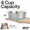 image:imageGORILLA GRIP Dog Bowls Food Grade Stainless Steel Set of 2 2 Cup BlackTurquoise