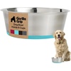 image:imageGORILLA GRIP Dog Bowls Food Grade Stainless Steel Set of 2 2 Cup BlackTurquoise