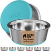 image:imageGORILLA GRIP Dog Bowls Food Grade Stainless Steel Set of 2 2 Cup BlackTurquoise