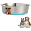 image:imageGORILLA GRIP Dog Bowls Food Grade Stainless Steel Set of 2 2 Cup BlackTurquoise