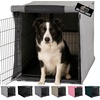 image:imageGORILLA GRIP Dog Crate Covers Wire Kennel Topper 42 in Gray Black PawGray