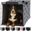 image:imageGORILLA GRIP Dog Crate Covers Wire Kennel Topper 42 in Gray Black PawGray Black Paw