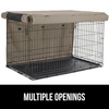 image:imageGORILLA GRIP Dog Crate Covers Wire Kennel Topper 42 in Gray Black PawLight Taupe