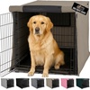 image:imageGORILLA GRIP Dog Crate Covers Wire Kennel Topper 42 in Gray Black PawLight Taupe