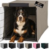 image:imageGORILLA GRIP Dog Crate Covers Wire Kennel Topper 42 in Gray Black PawLight Taupe