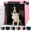 image:imageGORILLA GRIP Dog Crate Covers Wire Kennel Topper 42 in Gray Black PawPink