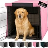 image:imageGORILLA GRIP Dog Crate Covers Wire Kennel Topper 42 in Gray Black PawPink