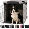 image:imageGORILLA GRIP Dog Crate Covers Wire Kennel Topper 42 in Gray Black PawTaupe Dogs