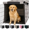 image:imageGORILLA GRIP Dog Crate Covers Wire Kennel Topper 42 in Gray Black PawTaupe Dogs