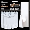 image:imageGORILLA GRIP Heavy Duty Adhesive Reusable Wall Hooks 5 Pack MetalWhite