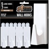 image:imageGORILLA GRIP Heavy Duty Adhesive Reusable Wall Hooks 5 Pack MetalWhite