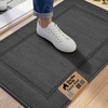 image:imageGORILLA GRIP Indoor Door Mat Rubber Backing Entry Rug 29x17 GrayDark Gray