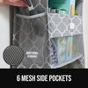 image:imageGORILLA GRIP Over the Door Shoe Organizer 24 Large Pockets BlackGray Quatrefoil