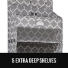 image:imageGORILLA GRIP Over the Door Shoe Organizer 24 Large Pockets BlackGray Quatrefoil