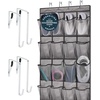 image:imageGORILLA GRIP Over the Door Shoe Organizer 24 Large Pockets BlackGrey