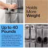image:imageGORILLA GRIP Over the Door Shoe Organizer 24 Large Pockets BlackGrey