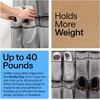 image:imageGORILLA GRIP Over the Door Shoe Organizer 24 Large Pockets BlackGrey
