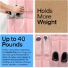 image:imageGORILLA GRIP Over the Door Shoe Organizer 24 Large Pockets BlackLight Pink
