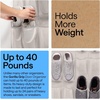 image:imageGORILLA GRIP Over the Door Shoe Organizer 24 Large Pockets BlackLinen