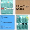 image:imageGORILLA GRIP Over the Door Shoe Organizer 24 Large Pockets BlackTurquoise