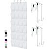 image:imageGORILLA GRIP Over the Door Shoe Organizer 24 Large Pockets BlackWhite