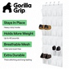 image:imageGORILLA GRIP Over the Door Shoe Organizer 24 Large Pockets BlackWhite