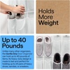 image:imageGORILLA GRIP Over the Door Shoe Organizer 24 Large Pockets BlackWhite