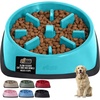 image:imageGORILLA GRIP Patented Slow Feeder Dog and Cat Bowl BPA Free 2 Cup GrayTurquoise