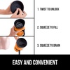 image:imageGORILLA GRIP Portable Dog Water Bottle Food Grade Silicone 12oz BlackOrange