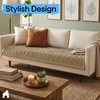 image:imageGORILLA GRIP Slip and Leak Resistant Plush Oversized Sofa Cover GrayBeige