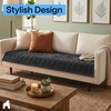 image:imageGORILLA GRIP Slip and Leak Resistant Plush Oversized Sofa Cover GrayDark Gray