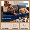 image:imageGORILLA GRIP Slip and Leak Resistant Plush Oversized Sofa Cover GrayNavy Blue