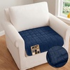 image:imageGORILLA GRIP Slip and Leak Resistant Plush Oversized Sofa Cover GrayNavy Blue