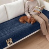 image:imageGORILLA GRIP Slip and Leak Resistant Plush Oversized Sofa Cover GrayNavy Blue