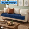 image:imageGORILLA GRIP Slip and Leak Resistant Plush Oversized Sofa Cover GrayNavy Blue