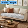 image:imageGORILLA GRIP Slip and Leak Resistant Plush Oversized Sofa Cover GrayWhite
