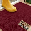 image:imageGORILLA GRIP SoakSTOPPER Dog Door Mat Machine Wash and Dry 24x17 GrayBurgundy