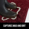 image:imageGORILLA GRIP SoakSTOPPER Dog Door Mat Machine Wash and Dry 24x17 GrayBurgundy