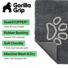 image:imageGORILLA GRIP SoakSTOPPER Dog Door Mat Machine Wash and Dry 24x17 GrayCharcoal