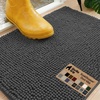image:imageGORILLA GRIP SoakSTOPPER Dog Door Mat Machine Wash and Dry 24x17 GrayCharcoal