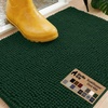 image:imageGORILLA GRIP SoakSTOPPER Dog Door Mat Machine Wash and Dry 24x17 GrayDeep Green