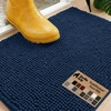 image:imageGORILLA GRIP SoakSTOPPER Dog Door Mat Machine Wash and Dry 24x17 GrayNavy