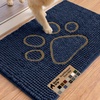 image:imageGORILLA GRIP SoakSTOPPER Dog Door Mat Machine Wash and Dry 24x17 GrayNavy